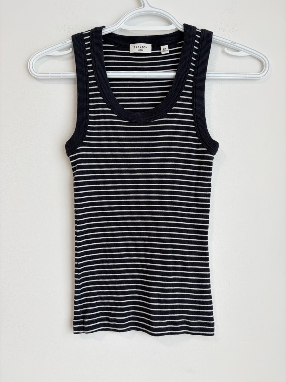 Aritzia Babaton Busy Tank Striped Navy XXS